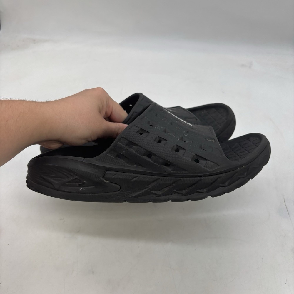 Hoka Ora Recovery Slide Sandals Womens 9 Shoes Cushioning Slip On Mens 7 Black - Picture 8 of 9